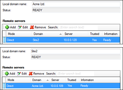 Remote servers lists